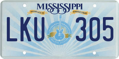 MS license plate LKU305