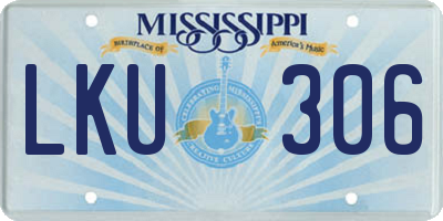 MS license plate LKU306