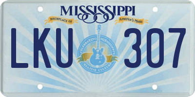 MS license plate LKU307