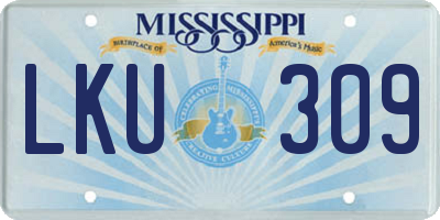 MS license plate LKU309