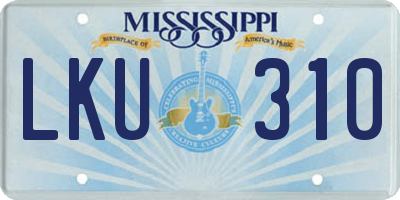 MS license plate LKU310