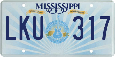 MS license plate LKU317