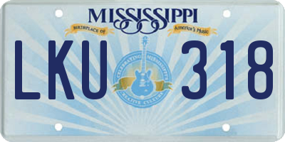 MS license plate LKU318