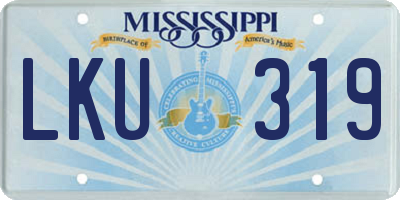 MS license plate LKU319