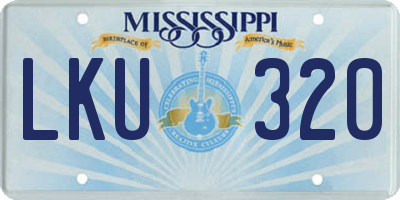 MS license plate LKU320