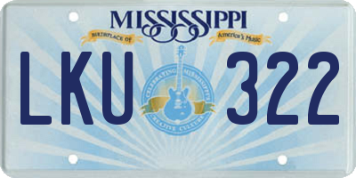 MS license plate LKU322