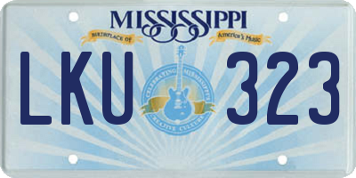 MS license plate LKU323