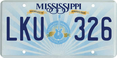 MS license plate LKU326