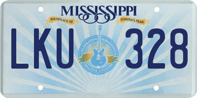 MS license plate LKU328