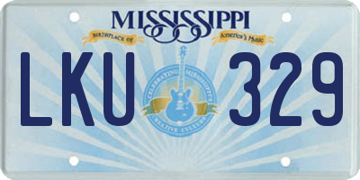 MS license plate LKU329