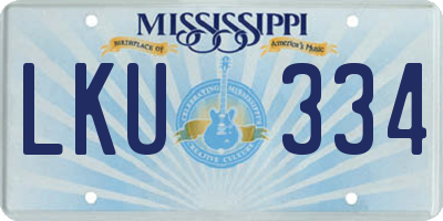 MS license plate LKU334