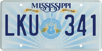 MS license plate LKU341