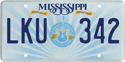 MS license plate LKU342