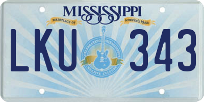 MS license plate LKU343