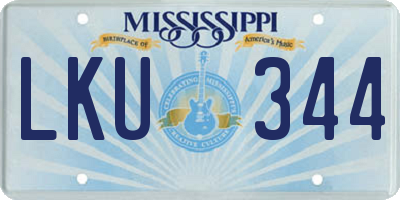 MS license plate LKU344