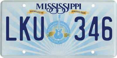 MS license plate LKU346