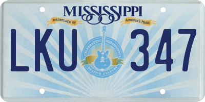 MS license plate LKU347
