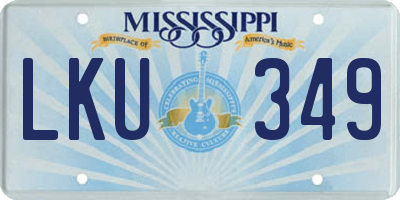MS license plate LKU349