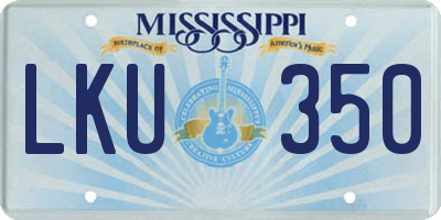 MS license plate LKU350