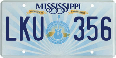 MS license plate LKU356