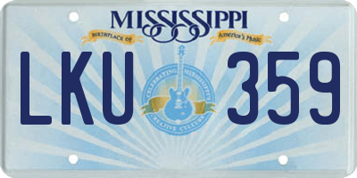 MS license plate LKU359