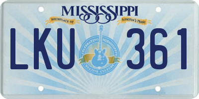 MS license plate LKU361