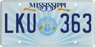 MS license plate LKU363