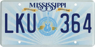 MS license plate LKU364