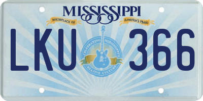 MS license plate LKU366