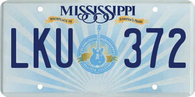 MS license plate LKU372