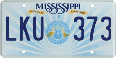 MS license plate LKU373