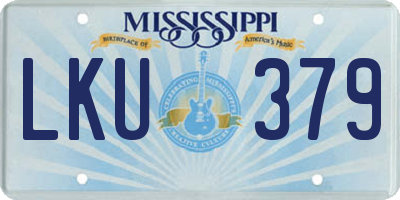 MS license plate LKU379