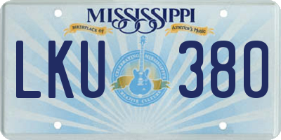 MS license plate LKU380