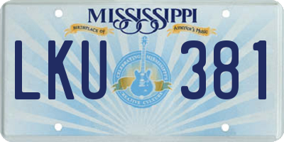 MS license plate LKU381