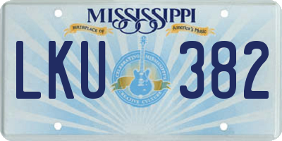 MS license plate LKU382