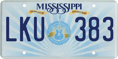 MS license plate LKU383