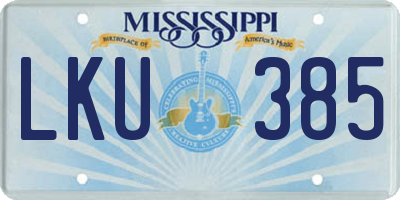 MS license plate LKU385
