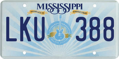 MS license plate LKU388