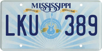 MS license plate LKU389
