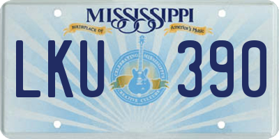 MS license plate LKU390