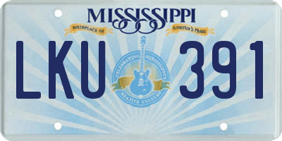MS license plate LKU391