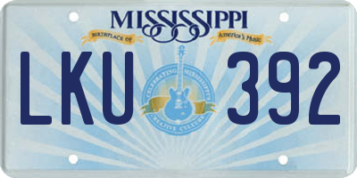 MS license plate LKU392