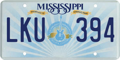 MS license plate LKU394
