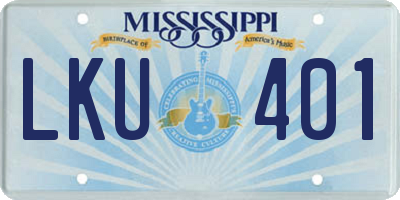 MS license plate LKU401