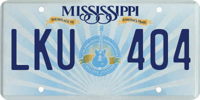 MS license plate LKU404