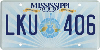 MS license plate LKU406