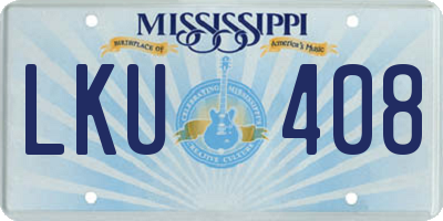 MS license plate LKU408