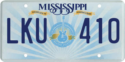 MS license plate LKU410