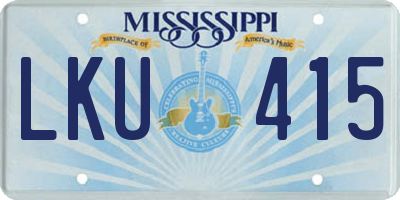 MS license plate LKU415