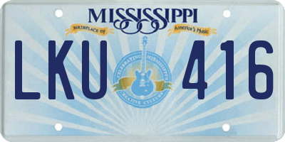 MS license plate LKU416